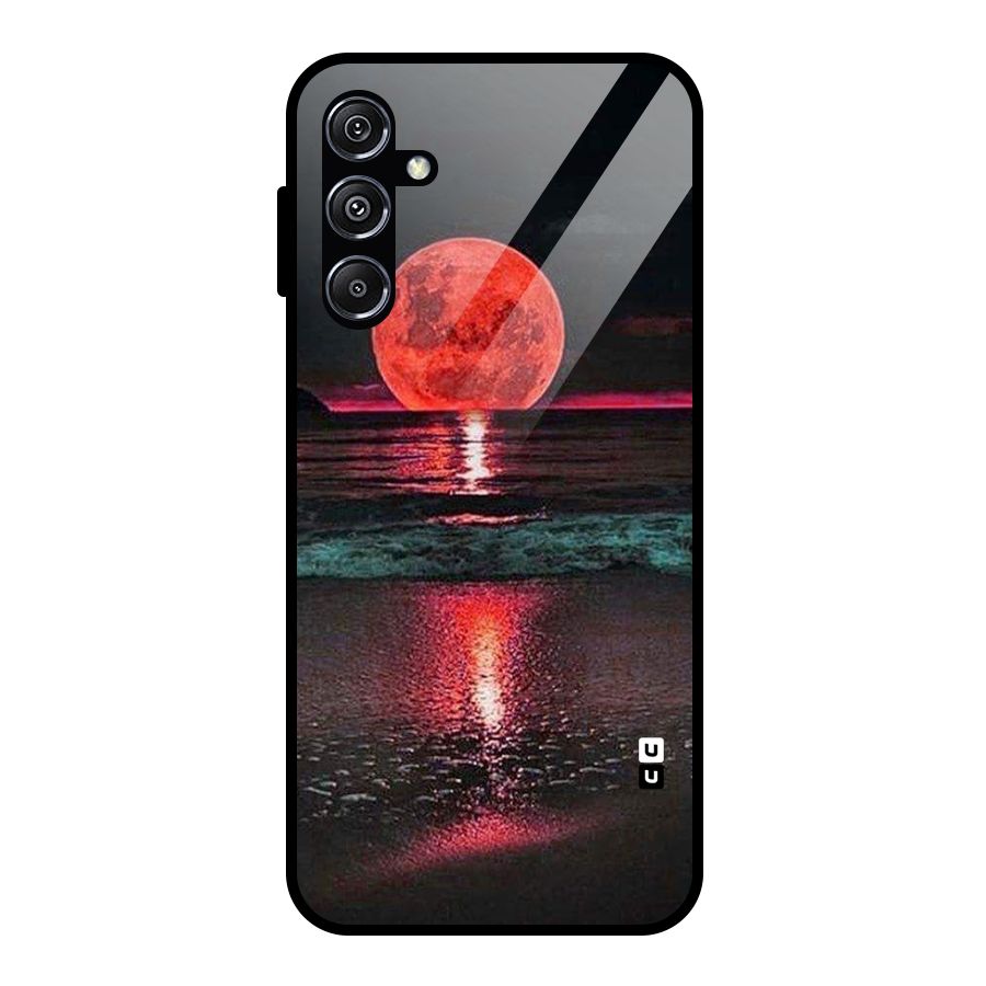 Red Sun Ocean Glass Back Case for Galaxy M34 5G
