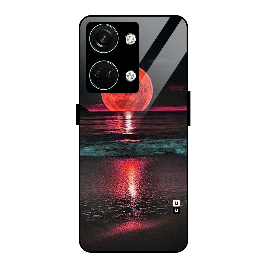 Red Sun Ocean Glass Back Case for Oneplus Nord 3