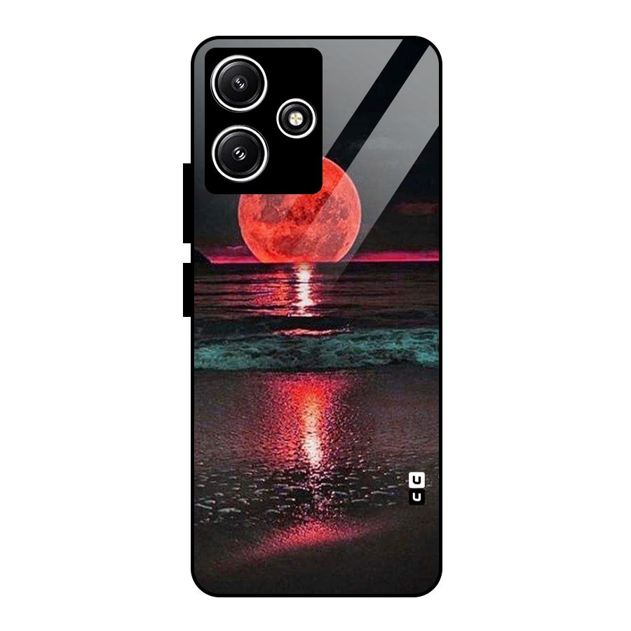 Red Sun Ocean Glass Back Case for Poco M6 Pro