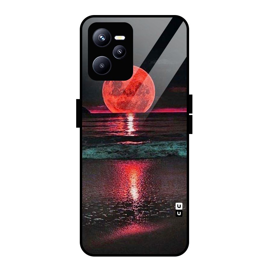 Red Sun Ocean Glass Back Case for Realme C35