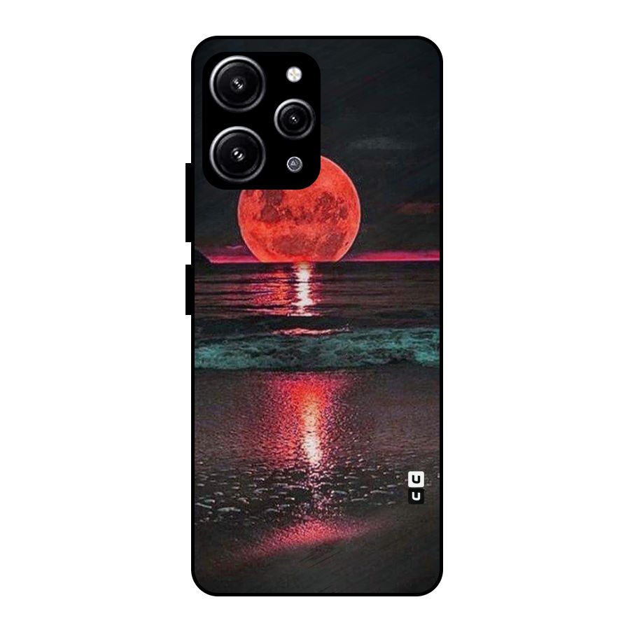 Red Sun Ocean Glass Back Case for Redmi 12 4G