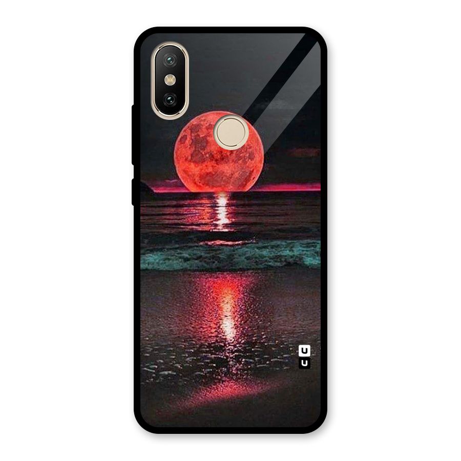 Red Sun Ocean Glass Back Case for Redmi A2