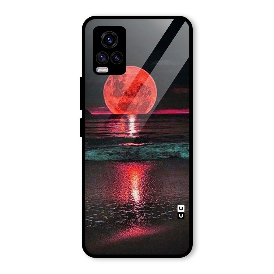 Red Sun Ocean Glass Back Case for Vivo V20 2021