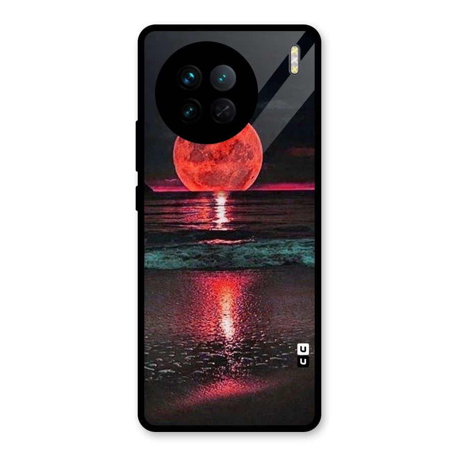 Red Sun Ocean Glass Back Case for Vivo X90