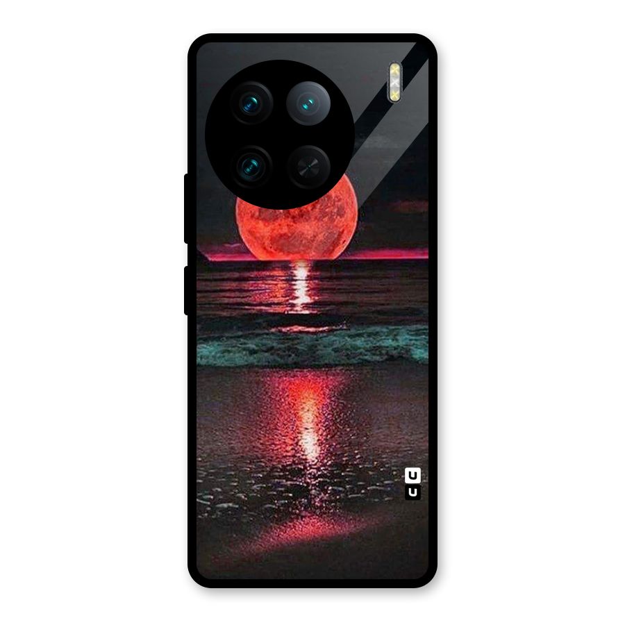 Red Sun Ocean Glass Back Case for Vivo X90 Pro
