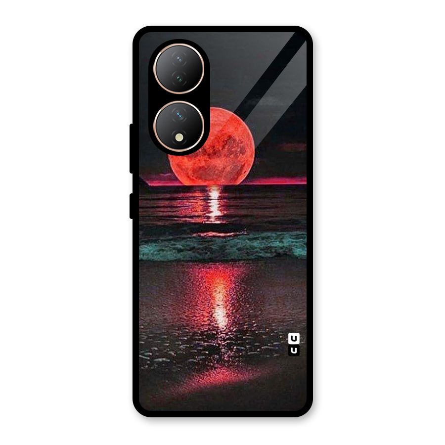 Red Sun Ocean Glass Back Case for Vivo Y100A