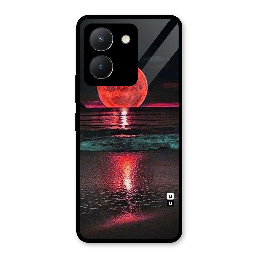 Red Sun Ocean Glass Back Case for Vivo Y36