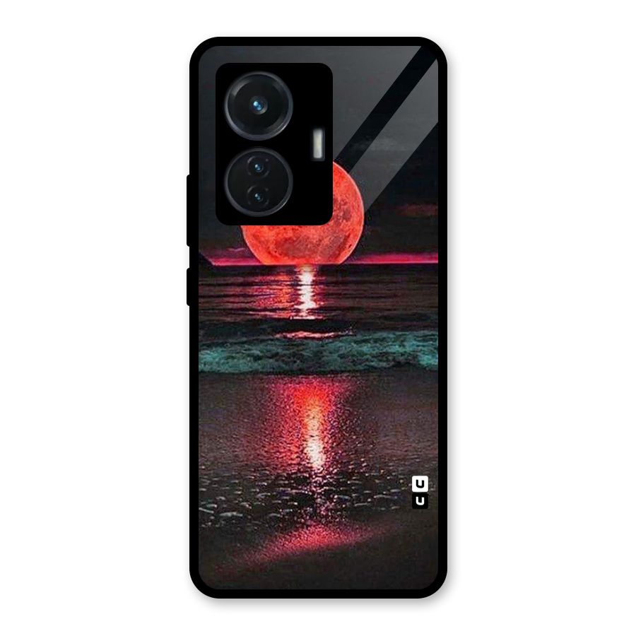 Red Sun Ocean Glass Back Case for iQOO Z6 44W