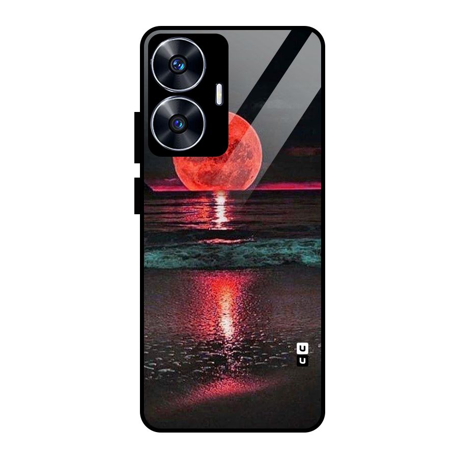 Red Sun Ocean Glass Back Case for realme C55