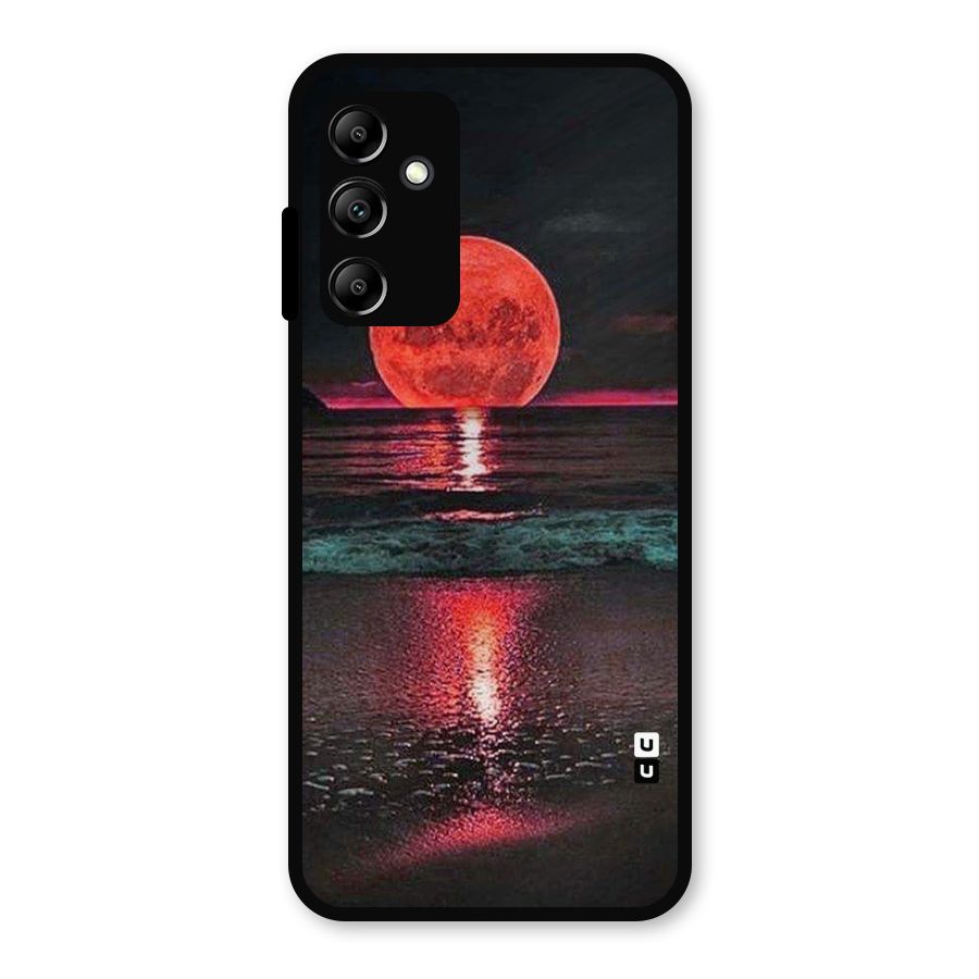 Red Sun Ocean Metal Back Case for Galaxy A14 5G