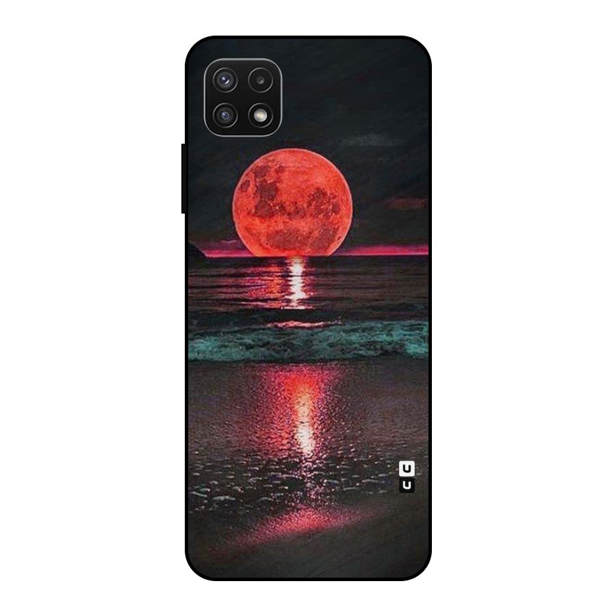 Red Sun Ocean Metal Back Case for Galaxy A22 5G