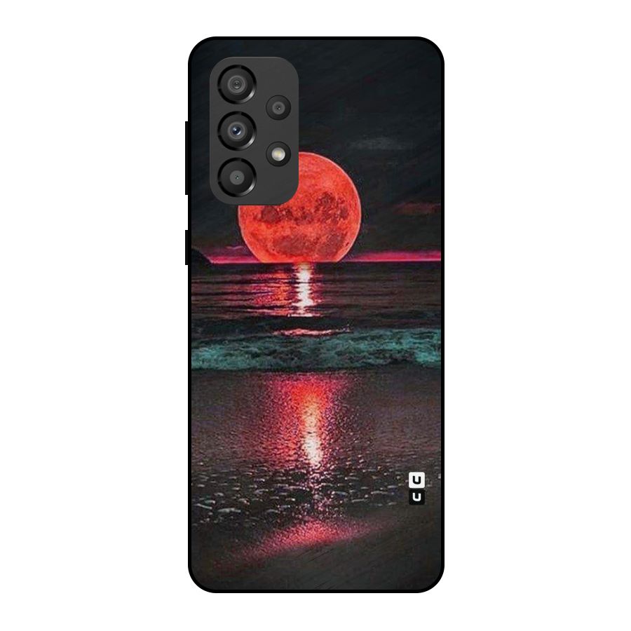 Red Sun Ocean Metal Back Case for Galaxy A33 5G
