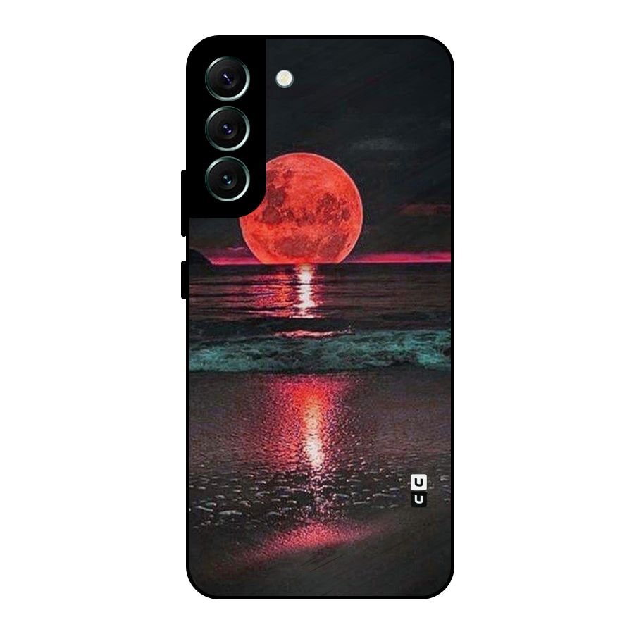 Red Sun Ocean Metal Back Case for Galaxy S22 Plus 5G