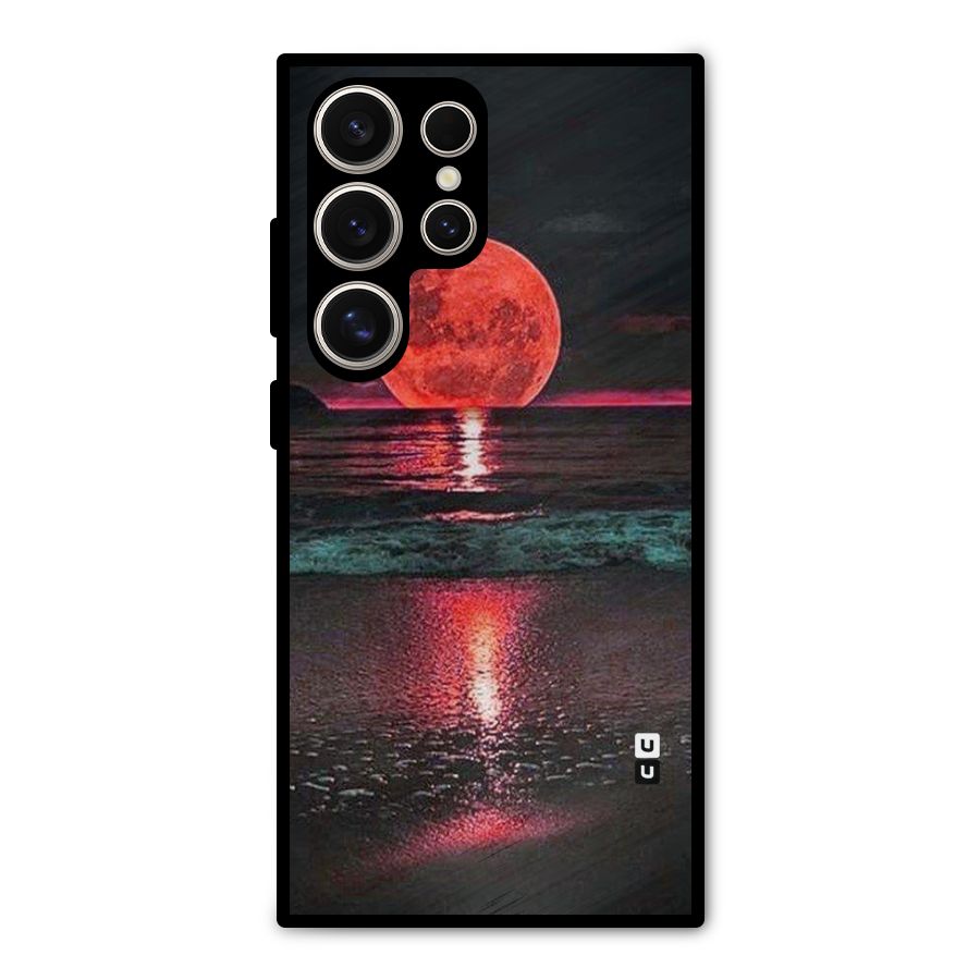 Red Sun Ocean Metal Back Case for Galaxy S24 Ultra