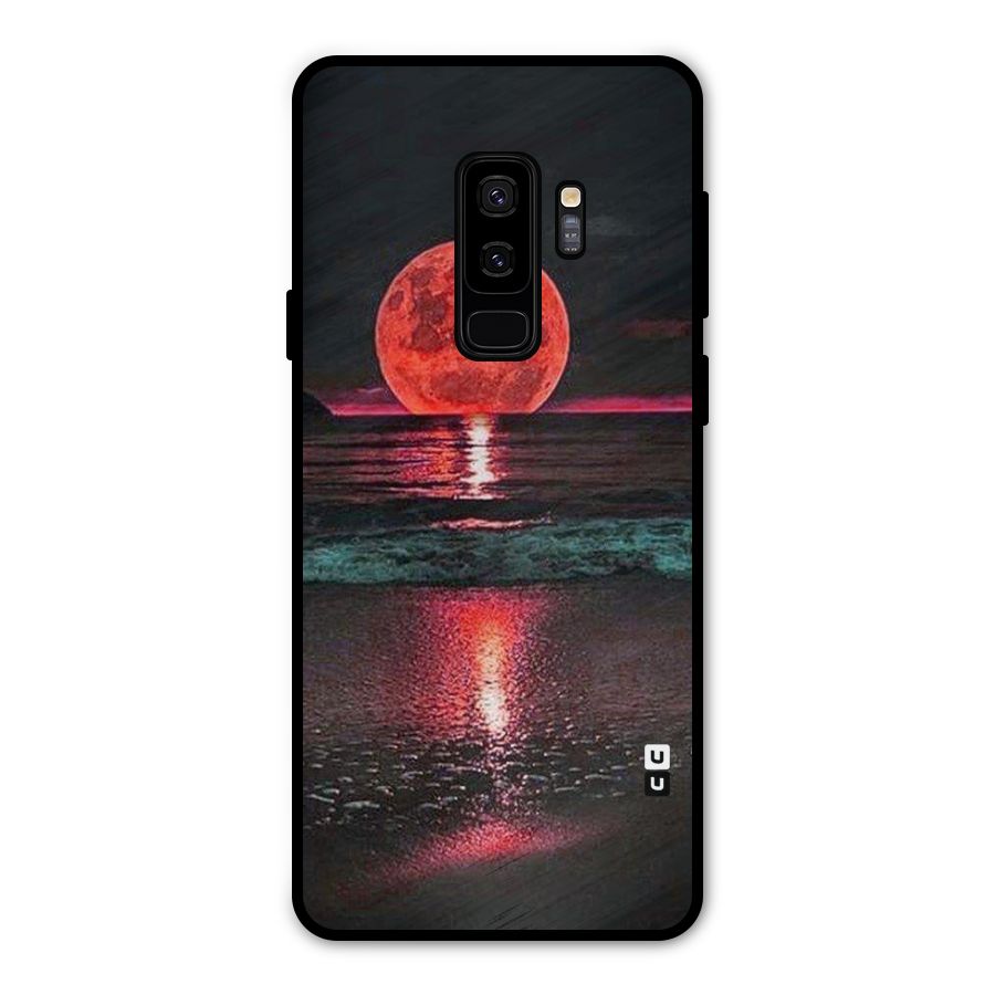 Red Sun Ocean Metal Back Case for Galaxy S9 Plus