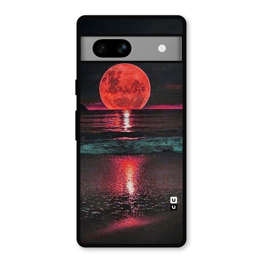 Red Sun Ocean Metal Back Case for Google Pixel 7a