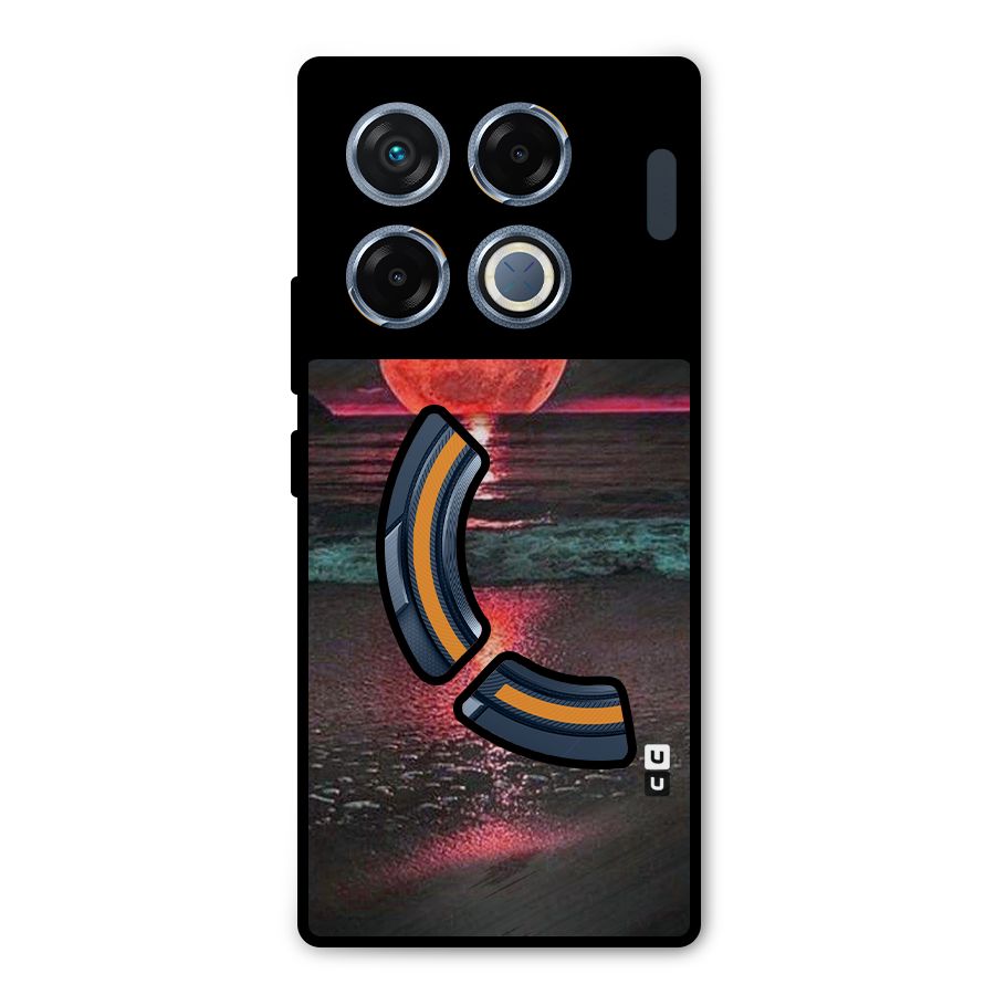 Red Sun Ocean Metal Back Case for Infinix GT 20 Pro