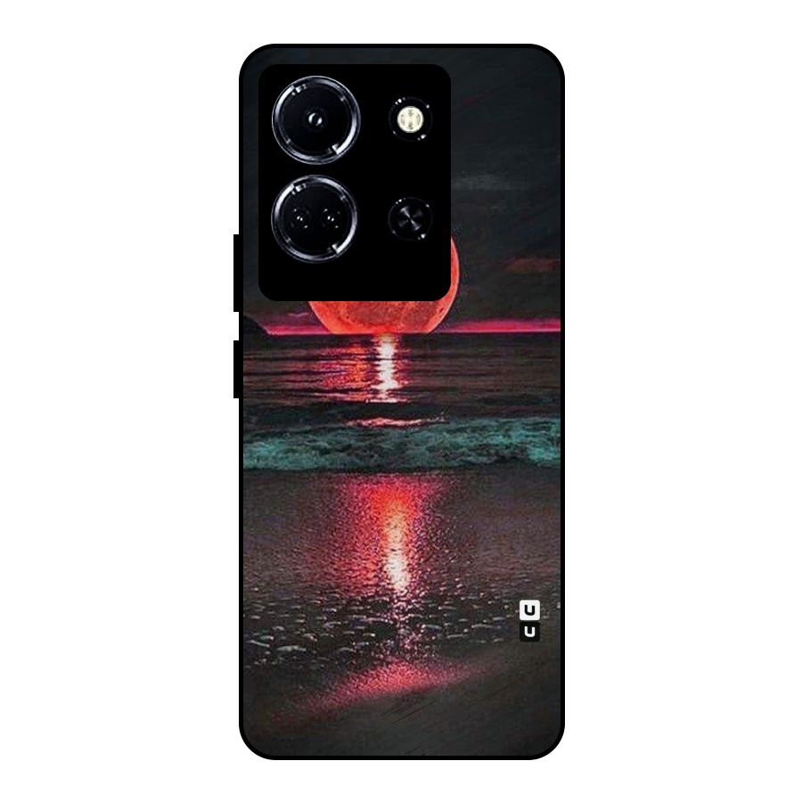 Red Sun Ocean Metal Back Case for Infinix Note 30 5G