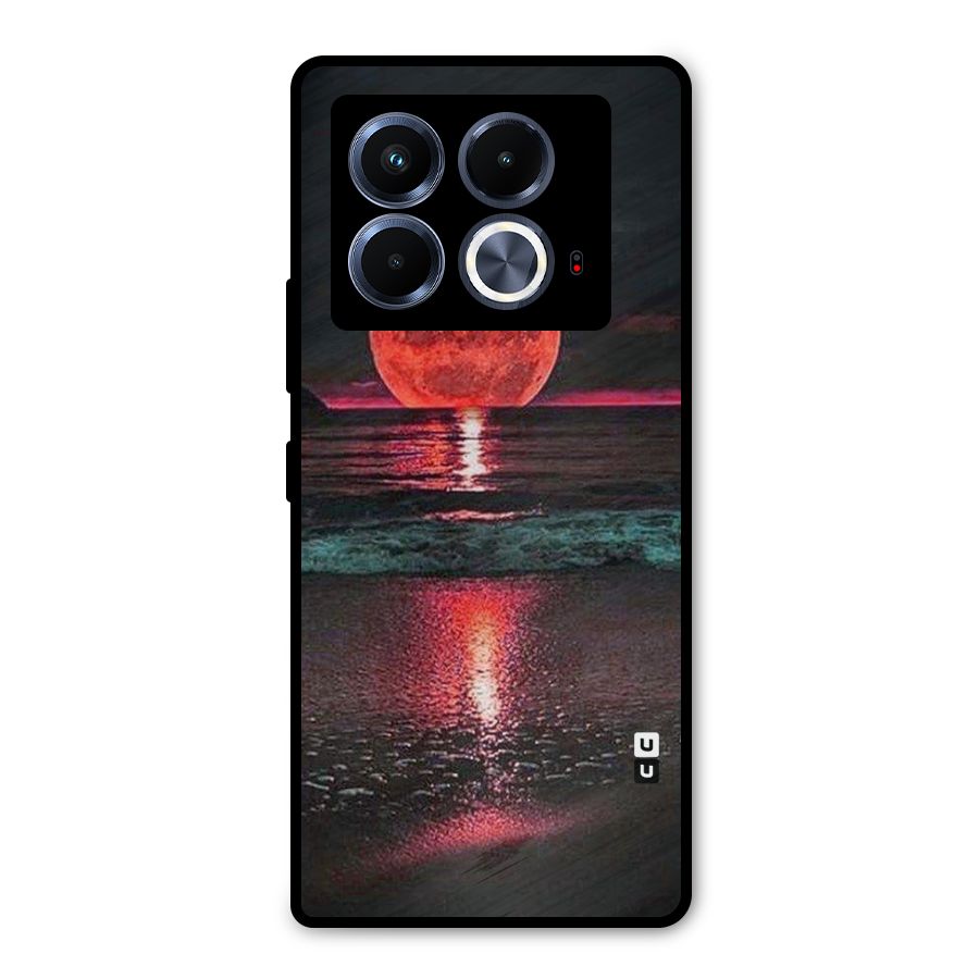 Red Sun Ocean Metal Back Case for Infinix Note 40 5G