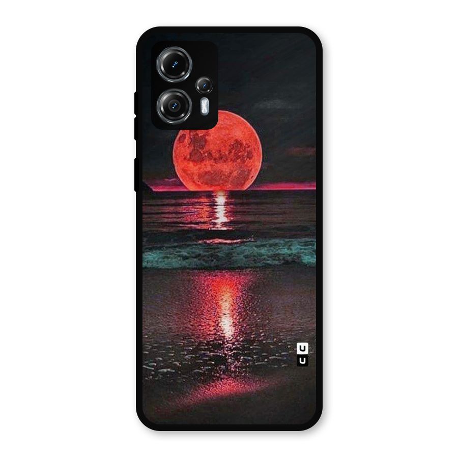 Red Sun Ocean Metal Back Case for Moto G13