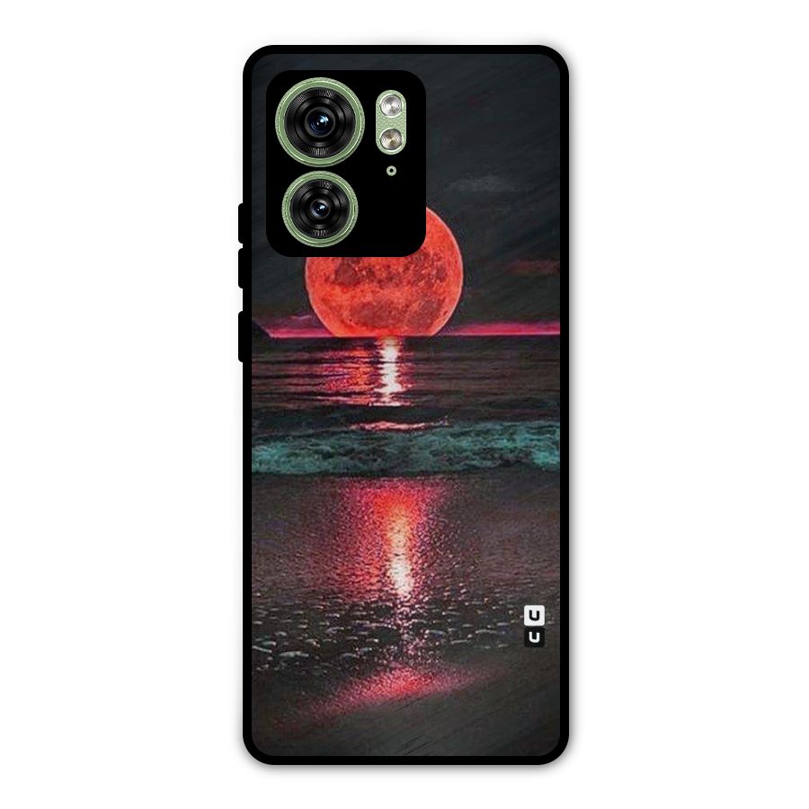 Red Sun Ocean Metal Back Case for Motorola Edge 40 5G