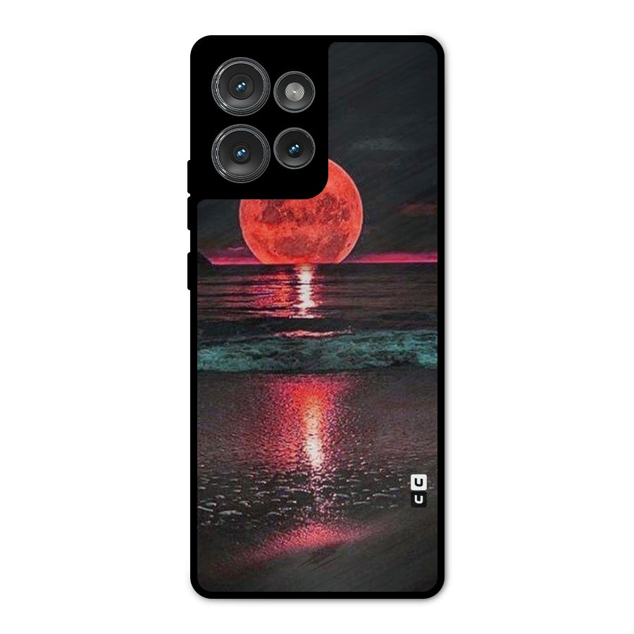 Red Sun Ocean Metal Back Case for Motorola Edge 50