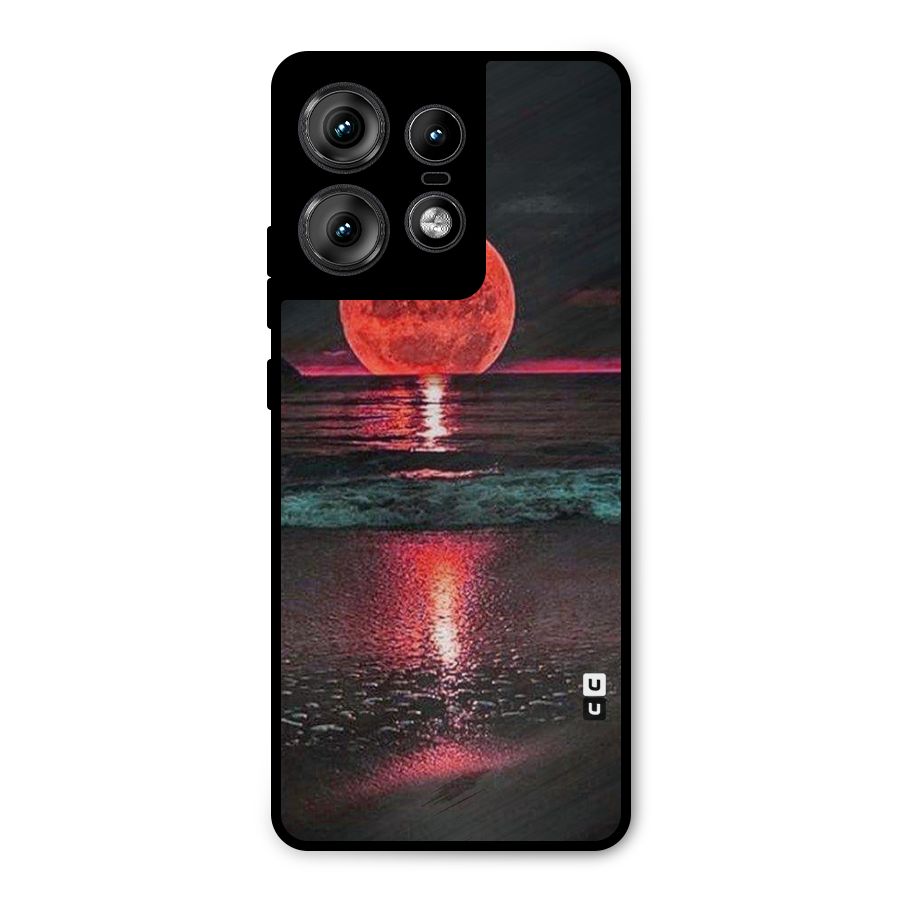 Red Sun Ocean Metal Back Case for Motorola Edge 50 Pro