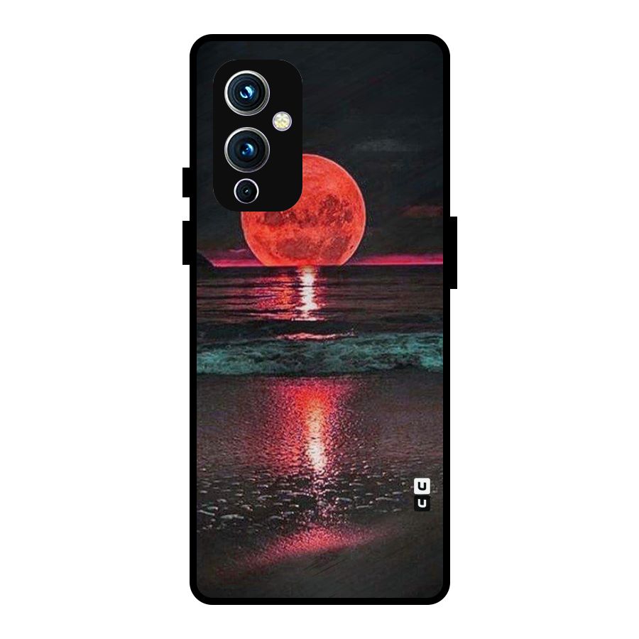 Red Sun Ocean Metal Back Case for OnePlus 9