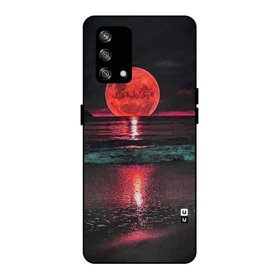 Red Sun Ocean Metal Back Case for Oppo F19