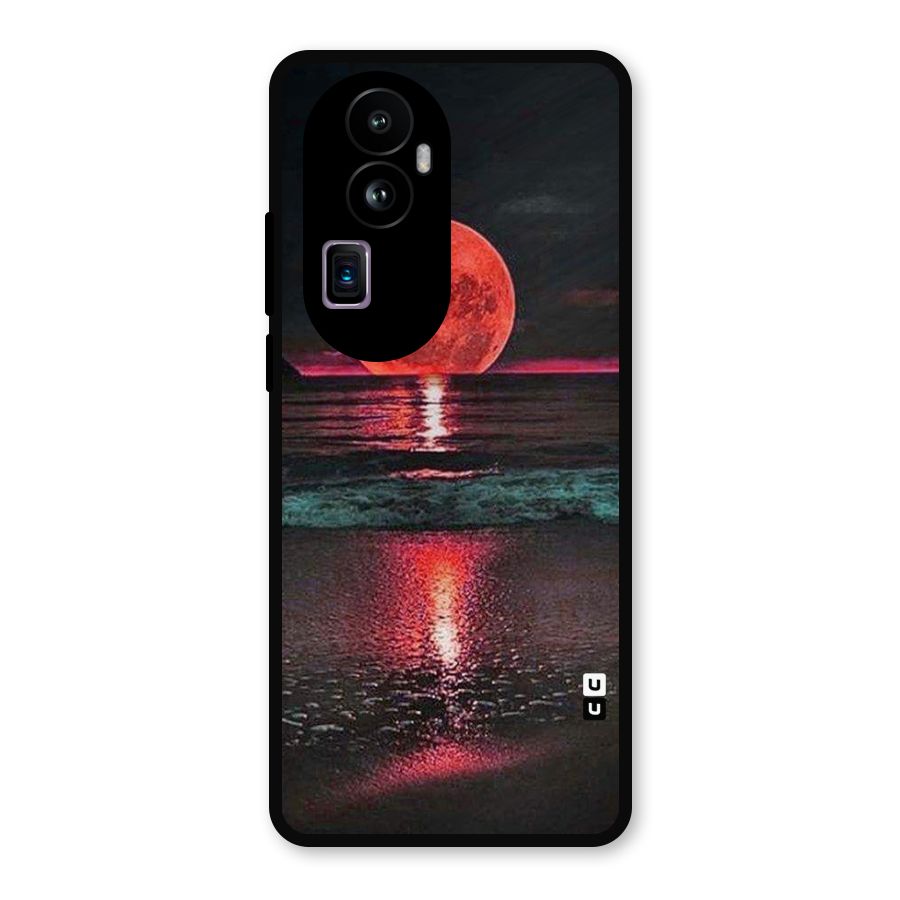 Red Sun Ocean Metal Back Case for Oppo Reno10 Pro Plus