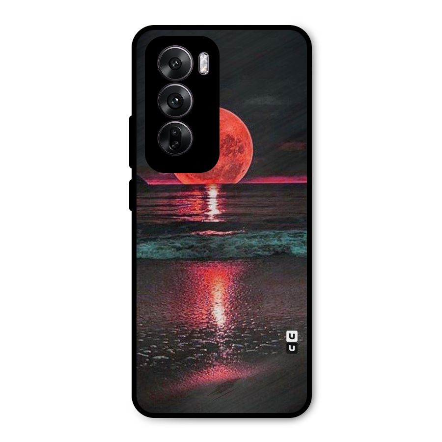 Red Sun Ocean Metal Back Case for Oppo Reno12