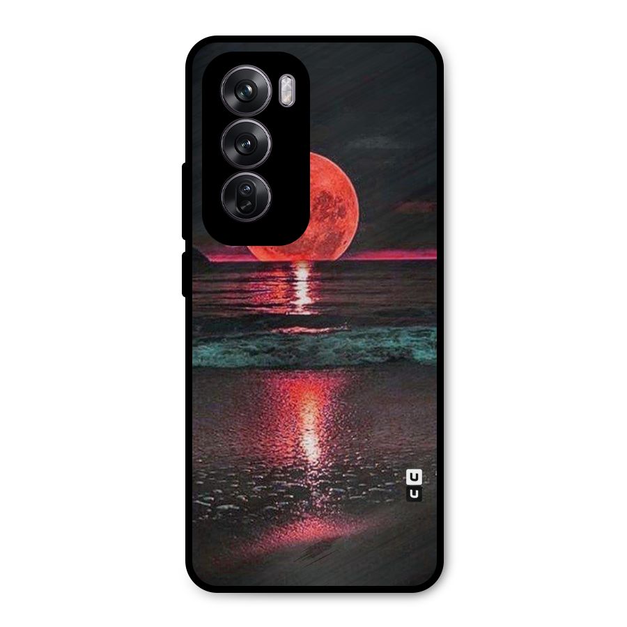 Red Sun Ocean Metal Back Case for Oppo Reno12 Pro