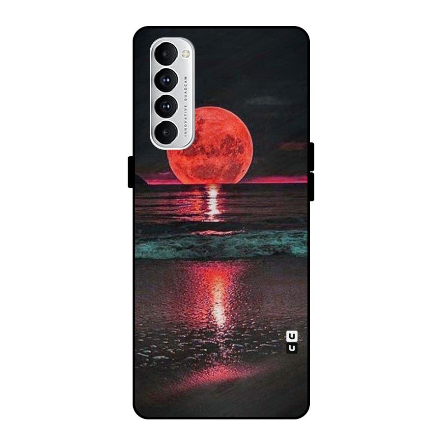 Red Sun Ocean Metal Back Case for Oppo Reno4 Pro