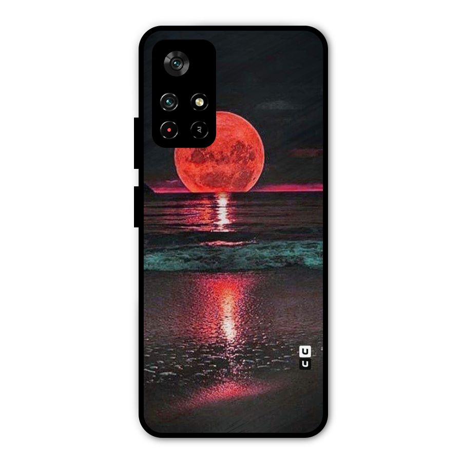 Red Sun Ocean Metal Back Case for Poco M4 Pro 5G