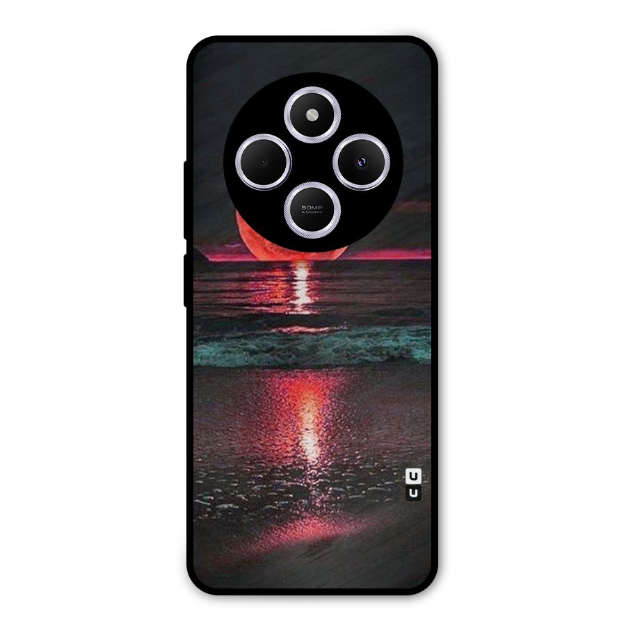 Red Sun Ocean Metal Back Case for Poco M7