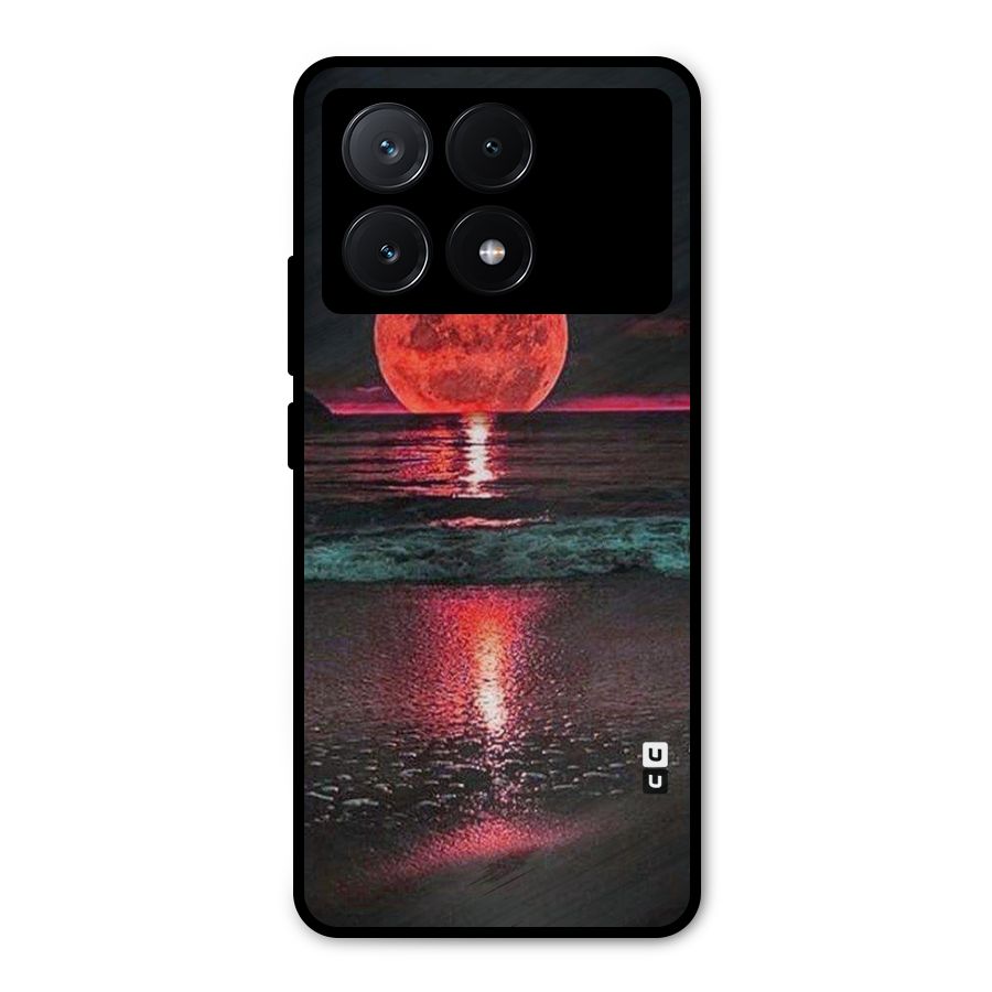 Red Sun Ocean Metal Back Case for Poco X6 Pro