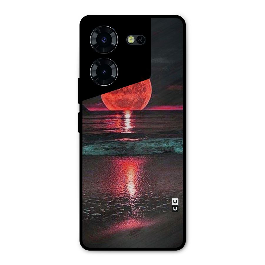 Red Sun Ocean Metal Back Case for Tecno Pova 5 Pro 5G
