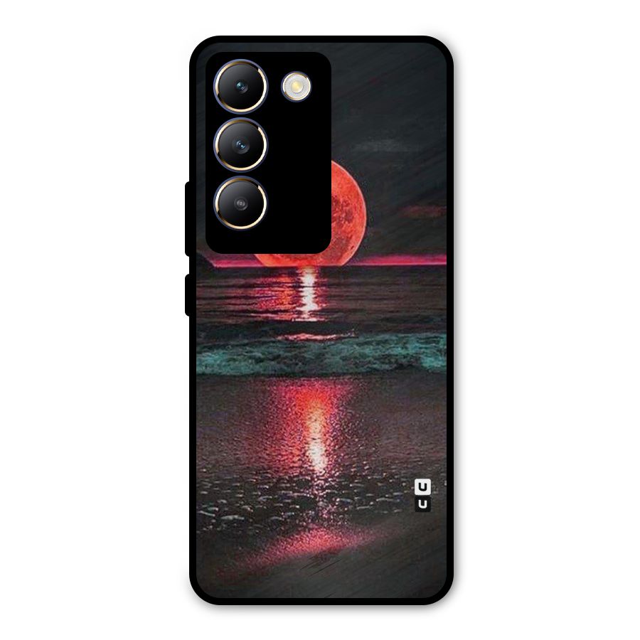 Red Sun Ocean Metal Back Case for Vivo T3 5G