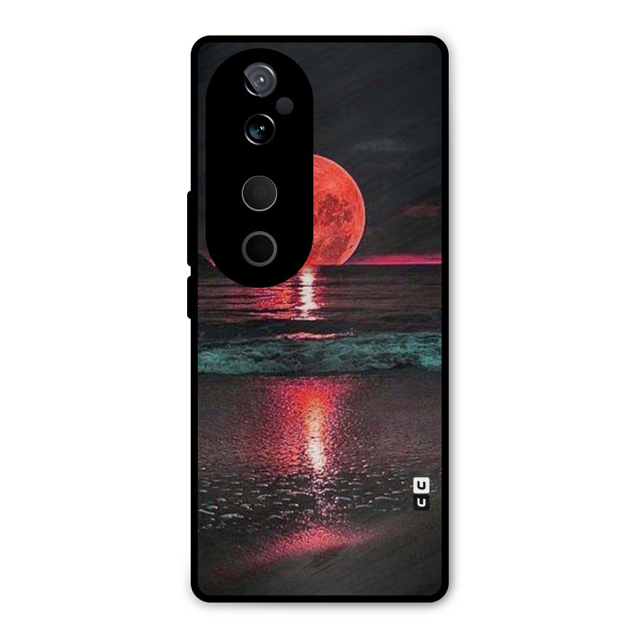 Red Sun Ocean Metal Back Case for Vivo T3 Ultra