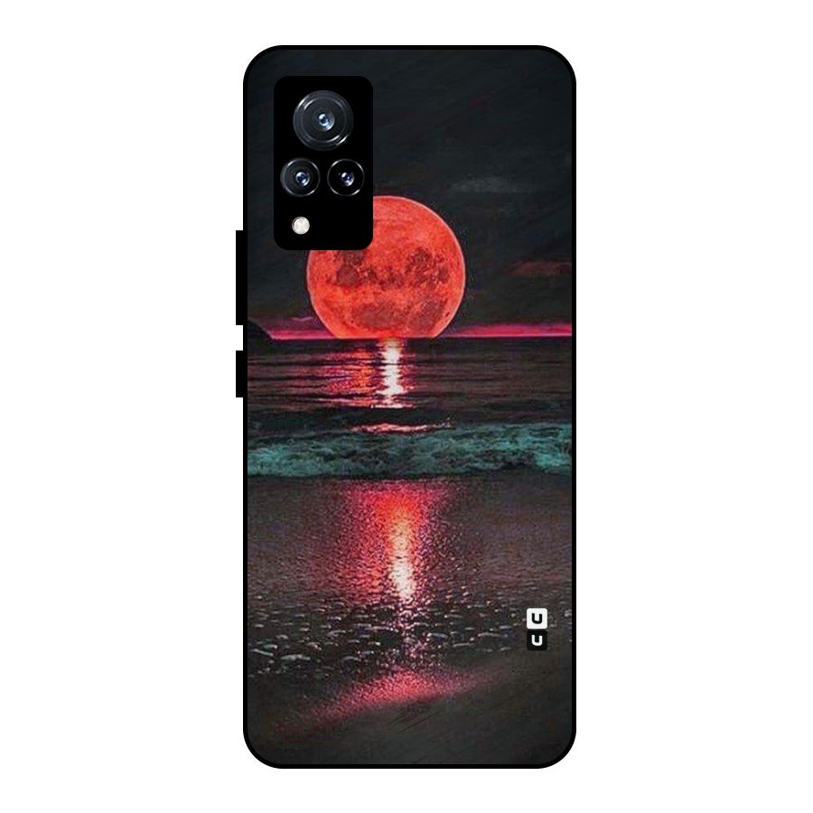 Red Sun Ocean Metal Back Case for Vivo V21 5G