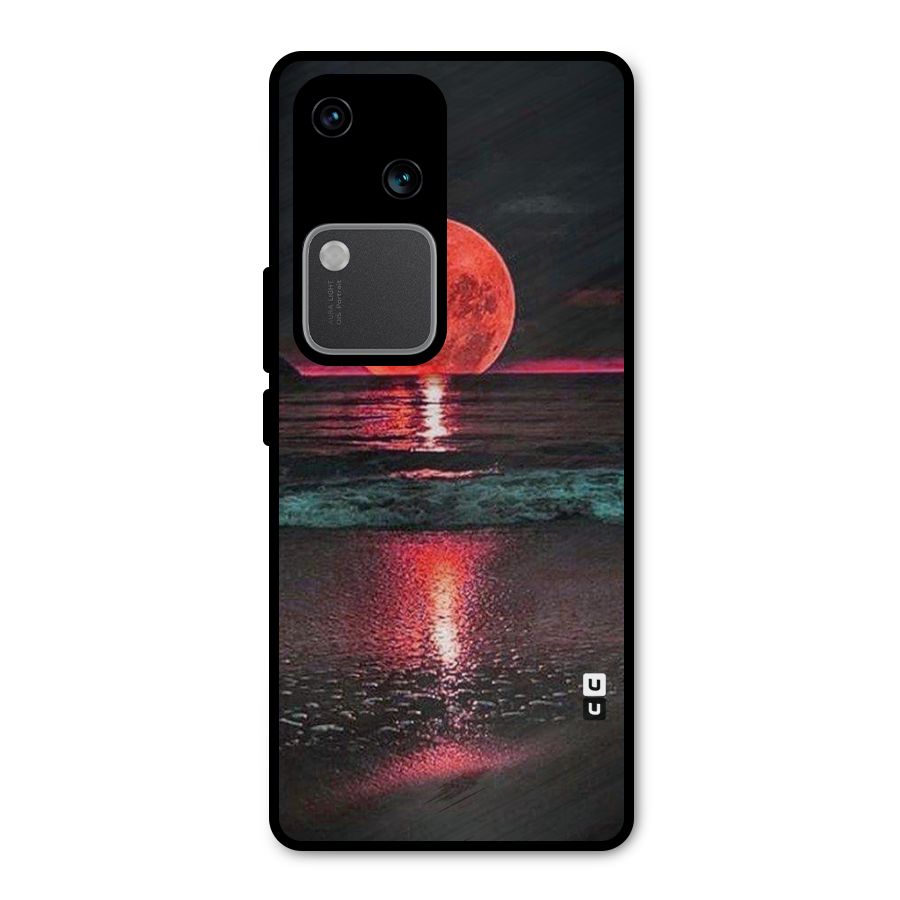 Red Sun Ocean Metal Back Case for Vivo V30 Pro