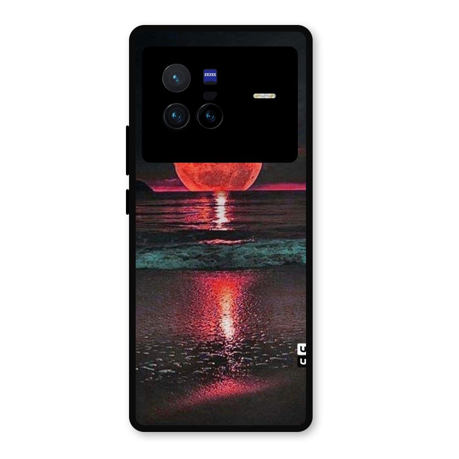 Red Sun Ocean Metal Back Case for Vivo X80