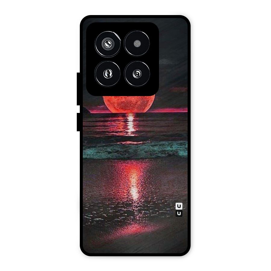 Red Sun Ocean Metal Back Case for Xiaomi 14 Pro