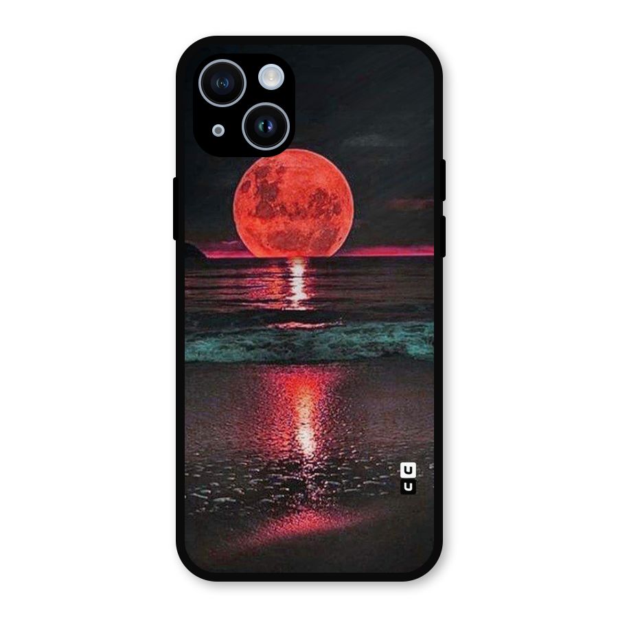 Red Sun Ocean Metal Back Case for iPhone 14