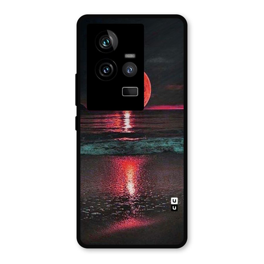 Red Sun Ocean Metal Back Case for iQOO 11 5G