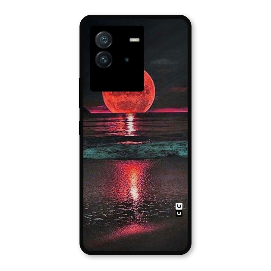 Red Sun Ocean Metal Back Case for iQOO Neo 6 5G