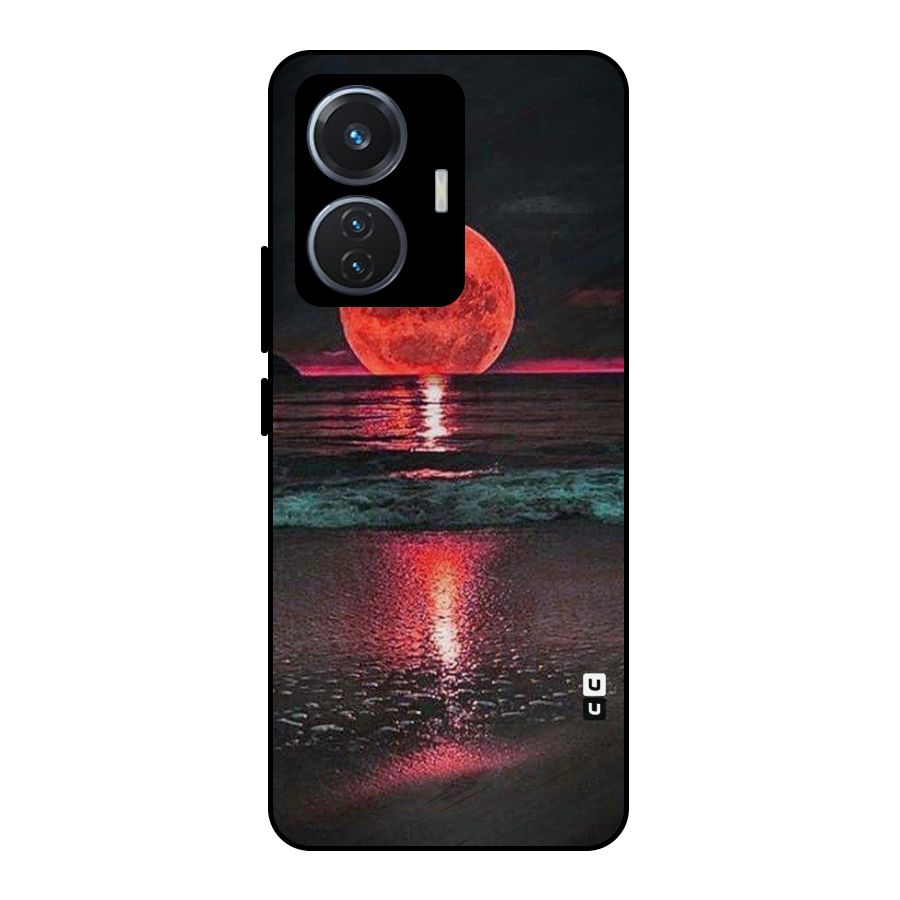 Red Sun Ocean Metal Back Case for iQOO Z6 44W