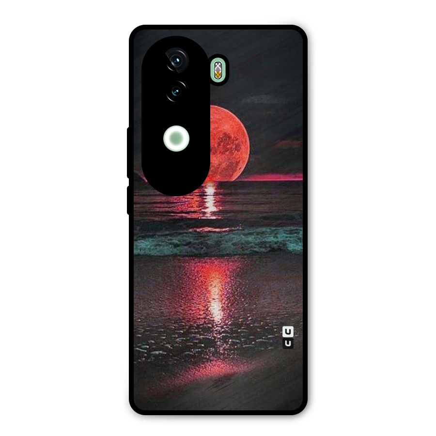Red Sun Ocean Metal Back Case for iQOO Z9s