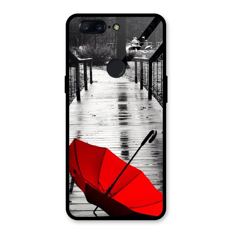 Red Umbrella Glass Back Case for OnePlus 5T