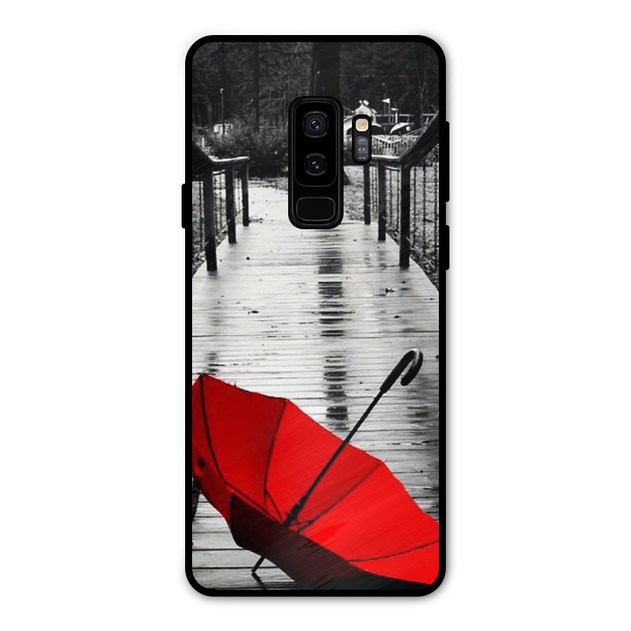 Red Umbrella Metal Back Case for Galaxy S9 Plus